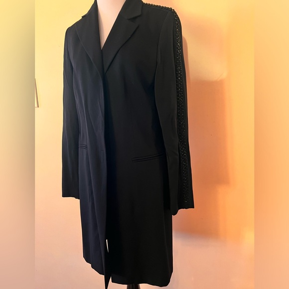 Jackets & Blazers - Made in Italy Chantal G Evening Coat Black Beads Size 42 USA 6 Small